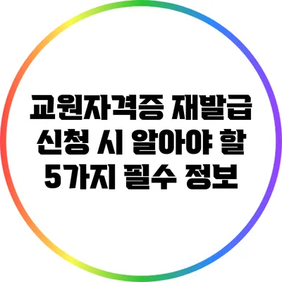교원자격증 재발급 신청 시 알아야 할 5가지 필수 정보