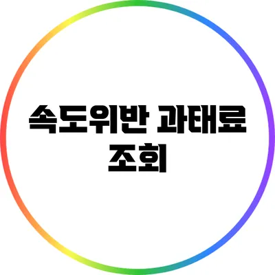 속도위반 과태료 조회