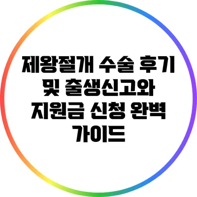 제왕절개 수술 후기 및 출생신고와 지원금 신청 완벽 가이드