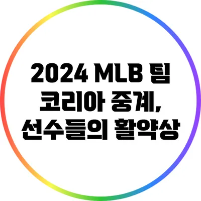 2024 MLB 팀 코리아 중계, 선수들의 활약상