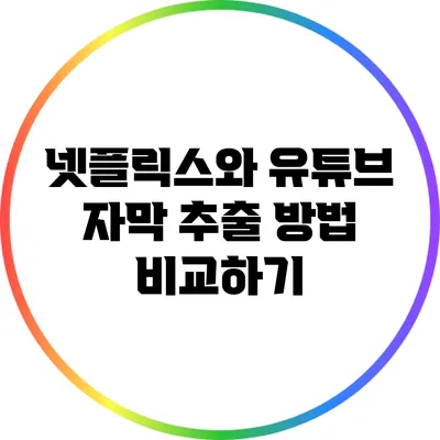 넷플릭스와 유튜브 자막 추출 방법 비교하기