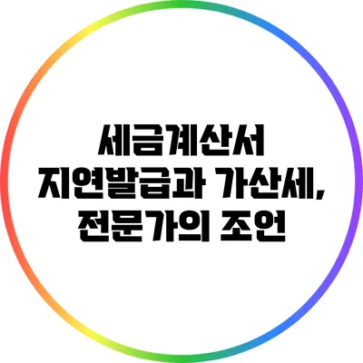 세금계산서 지연발급과 가산세, 전문가의 조언