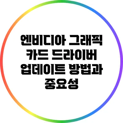 엔비디아 그래픽 카드 드라이버 업데이트 방법과 중요성