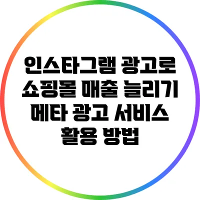 인스타그램 광고로 쇼핑몰 매출 늘리기: 메타 광고 서비스 활용 방법