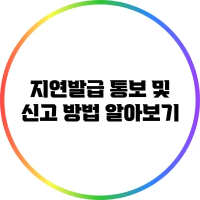 지연발급 통보 및 신고 방법 알아보기
