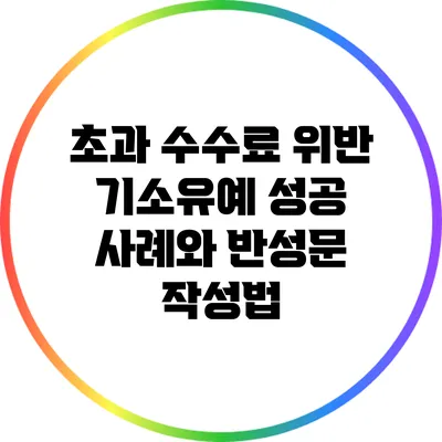 초과 수수료 위반 기소유예 성공 사례와 반성문 작성법