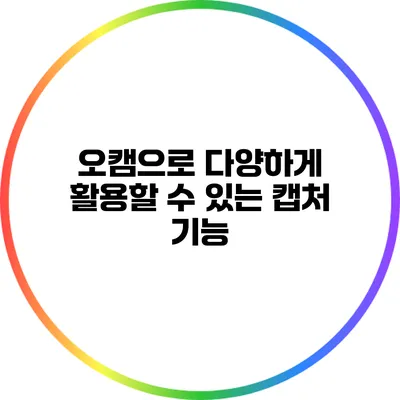 오캠으로 다양하게 활용할 수 있는 캡처 기능