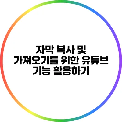 자막 복사 및 가져오기를 위한 유튜브 기능 활용하기