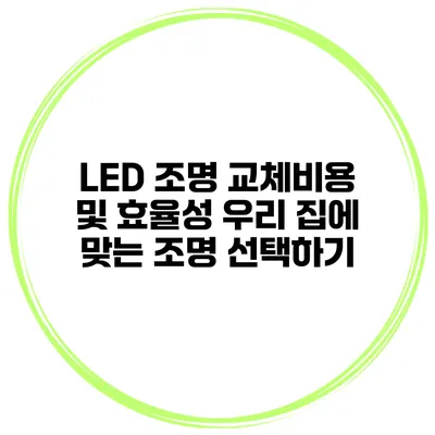 LED 조명 교체비용 및 효율성 우리 집에 맞는 조명 선택하기