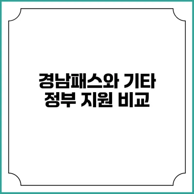 경남패스와 기타 정부 지원 비교