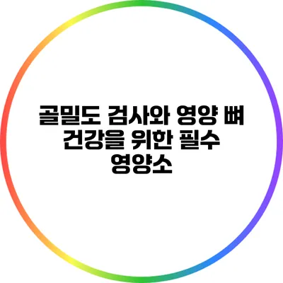 골밀도 검사와 영양: 뼈 건강을 위한 필수 영양소