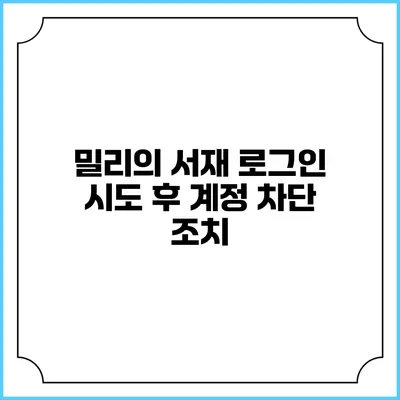 밀리의 서재 로그인 시도 후 계정 차단 조치