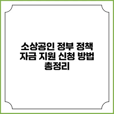 소상공인 정부 정책 자금 지원 신청 방법 총정리