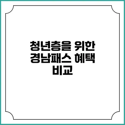 청년층을 위한 경남패스 혜택 비교