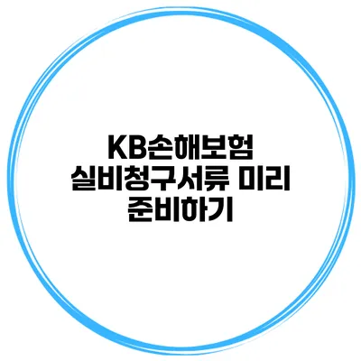 KB손해보험 실비청구서류 미리 준비하기