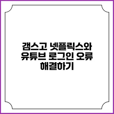 갬스고 넷플릭스와 유튜브 로그인 오류 해결하기