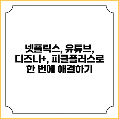 넷플릭스, 유튜브, 디즈니+, 피클플러스로 한 번에 해결하기