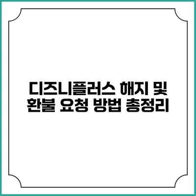 디즈니플러스 해지 및 환불 요청 방법 총정리