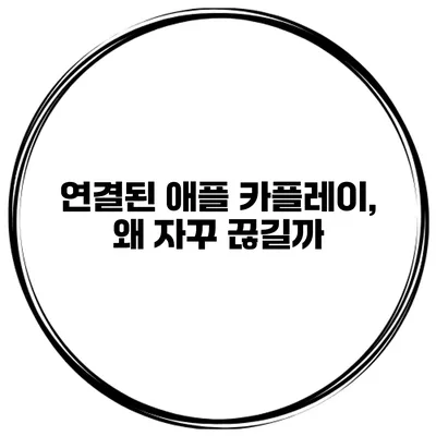 연결된 애플 카플레이, 왜 자꾸 끊길까?