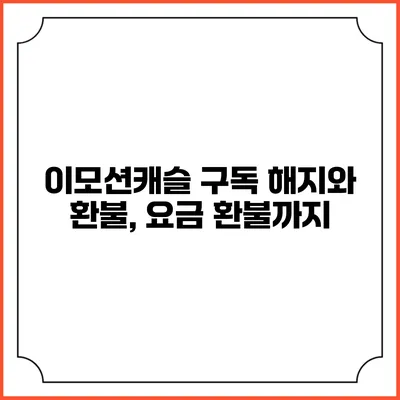 이모션캐슬 구독 해지와 환불, 요금 환불까지