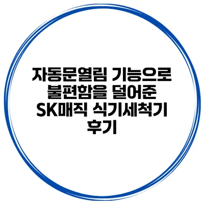 자동문열림 기능으로 불편함을 덜어준 SK매직 식기세척기 후기