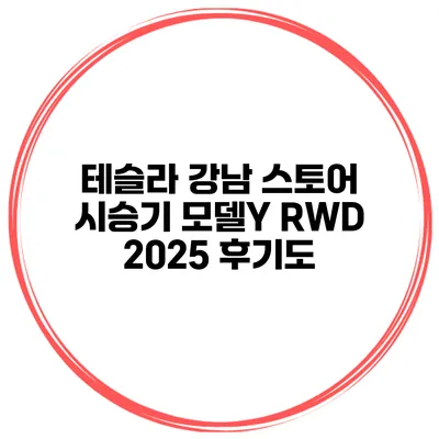 테슬라 강남 스토어 시승기 모델Y RWD 2025 후기도